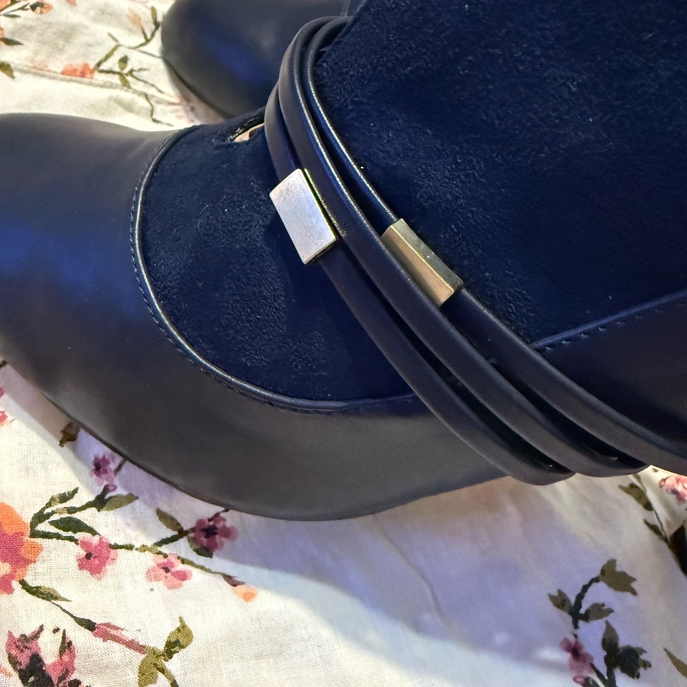 Bella Vita Navy Ankle Boots with Strap Detail - Picture 5 of 10